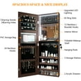 thumbnail image 4 of VKCC Full Length Jewelry Cabinet Wall Mounted Hanging Mirror Armoire Storage Organizer with LED Lights, Brown, 4 of 9