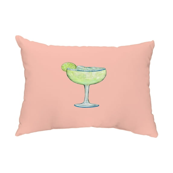 Simply Daisy, 14" x 20" Margarita Plain Coral Abstract Decorative Outdoor Pillow