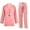 #06 Pink, variant on QQAMB Women Suit Casual Solid Open Front Blazer and Pants Outfit Sets, 2 Pieces