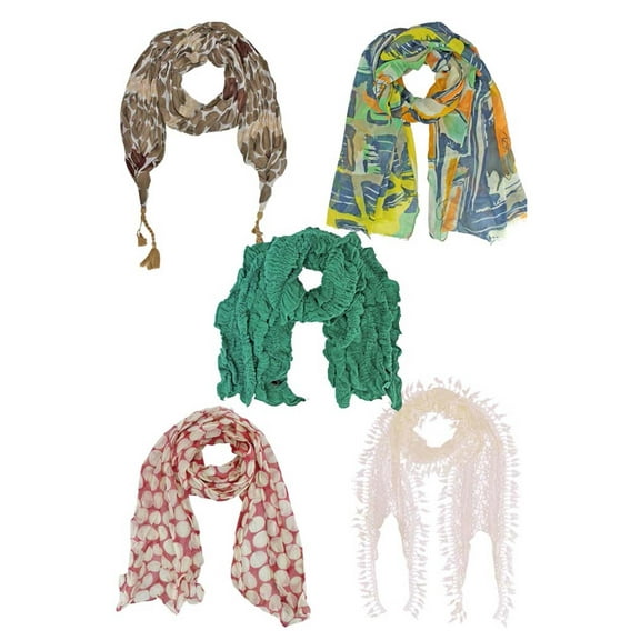 Colorful Various 5-Pack Set Fashion Scarf Collection