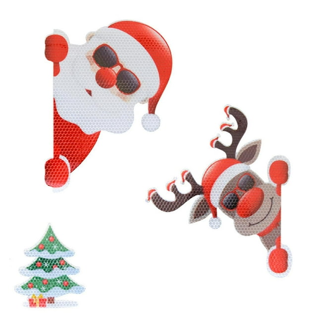 Pegatinas de coche, bombillas decorativas, imanes de nevera magnéticos festivos, Navidad, repuesto artesanal, tira reflectante creativa