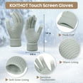 thumbnail image 2 of KOITHOT 5 Pcs Winter Beanie Hat Long Knit Plaid Scarf Touchscreen Gloves Wool Socks Set with Gift Box for Women Men Light Gray, 2 of 7