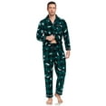 thumbnail image 6 of ANLIQI Couple's Christmas Flannel Pajama Set Soft & Warm Button-Down Loungewear with Thoughtful Pocket Design(GP_M), 6 of 6