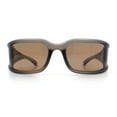 thumbnail image 5 of Womens Trendy Curved Wrap Around Rectangle Thick Temple Plastic Sunglasses Slate - Brown, 5 of 8