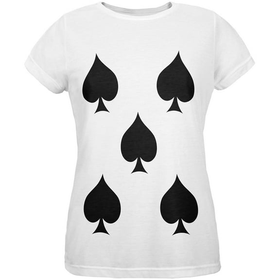 Halloween Five of Spades Card Soldier Costume All Over Womens T Shirt Multi SM