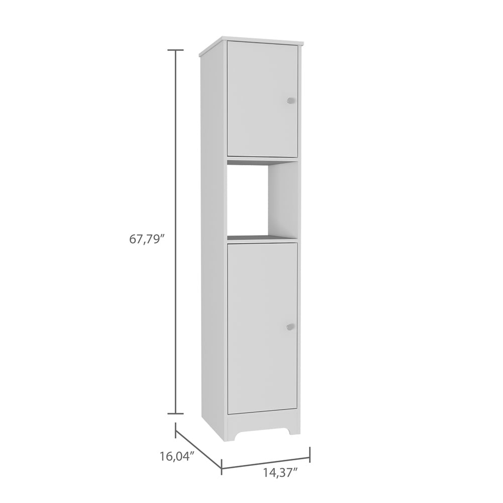 Cfowner 68" H Tall Bathroom Storage Cabinet w/ 2 Doors, Narrow Linen Tower Freestanding w/ Shelves for Home, Kitchen, Versatile, Anti-Tipping
