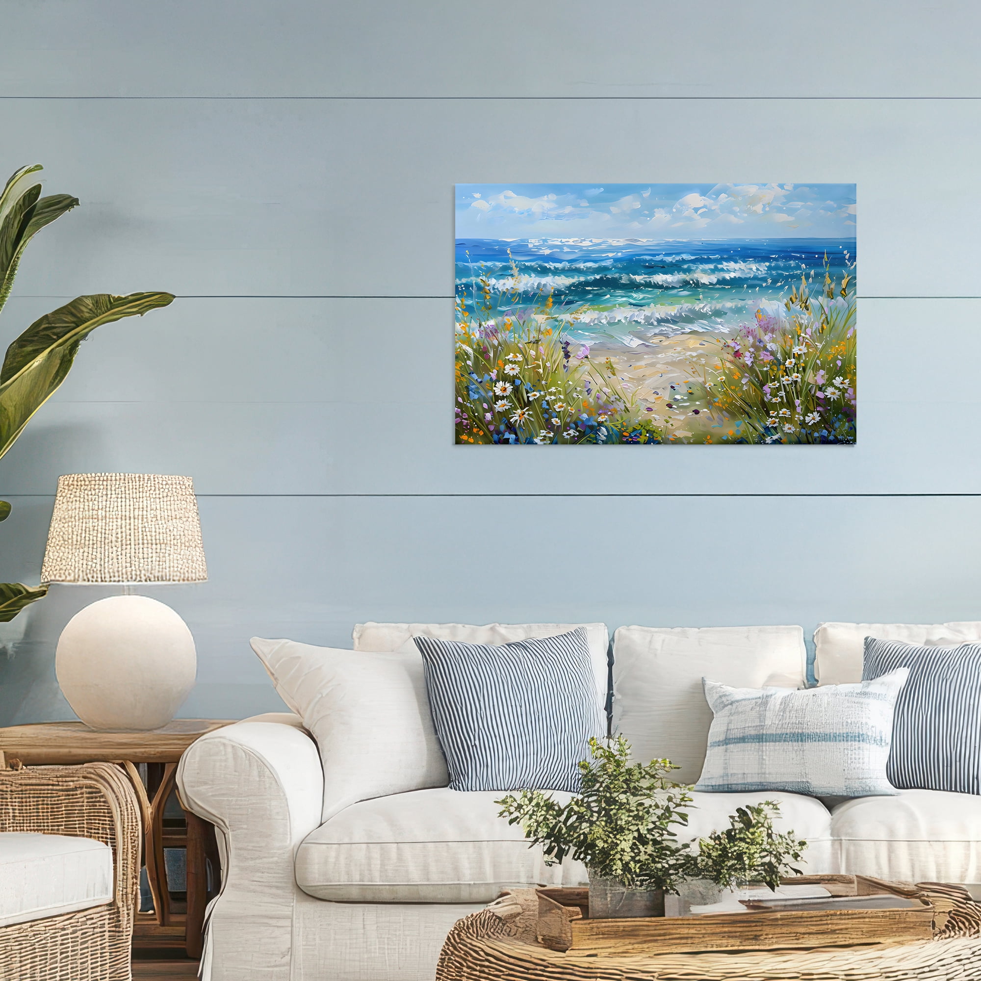 Stupell Industries Floral Beach Meadow by Ocean Canvas Wall Art, design by Creative Studio