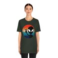 thumbnail image 3 of Bella Canvas 3001 Peace Alien Rainbow T-Shirt, Retro Alien T-Shirt, 3 of 10