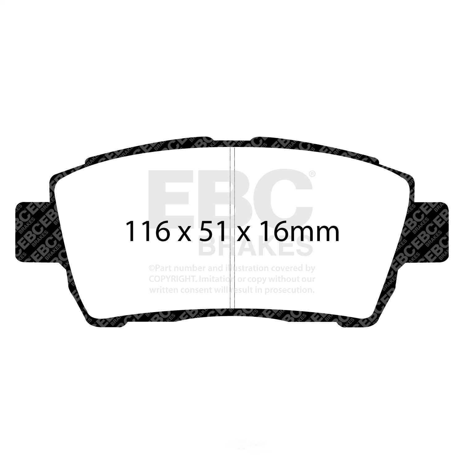 EBC Brakes Yellowstuff 4000 Series Street and Track Brake Pad Set Fits select: 2000 TOYOTA CELICA, 2002-2003 TOYOTA ECHO