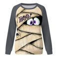 thumbnail image 6 of HCYSFG Womens Halloween Sweatshirts Mummy Casual Crewneck Long Sleeve Ribbed Drop Shoulder Relaxed Fit Pullovers Holiday Tops, 6 of 6