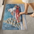 thumbnail image 6 of 2 Piece Bath Mat Set with U-Shaped Toilet Mat and Rectangle Bath Rugs Non Slip Machine Washable Bathroom Mats Christmas Snowman in A Red Truck, 6 of 7