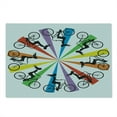 thumbnail image 2 of Feminine Cutting Board, Abstract Silhouette Girls on Bike Colorful Wheel Relax Exercising Enjoyment Theme, Decorative Tempered Glass Cutting and Serving Board, Large Size, Blue Red, by Ambesonne, 2 of 5