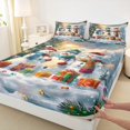 thumbnail image 3 of Manfei Cute Cartoon Snowman Queen Sheet Sets for Teen, Santa Claus Gifts Flat Sheet, Dreamy Christmas Queen Fitted Sheet, Lightweight Room Decor, 4 Pieces, 3 of 7