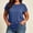 Blue, variant on ITSAME Womens Plus Size Tops Crew Neck Short Sleeve Shirts Daily Wear Summer Loose Casual Tops Red Size 4XL