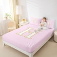 thumbnail image 3 of Erosebridal Kids H Letter Queen Sheet Sets, Abstract Stripes Bed Set, 4-Piece, 3 of 5