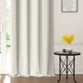 thumbnail image 3 of Lfeey Beige Geometric Blackout Curtains, Thermal Insulated Room Darkening Grommet Window Drapes for Living Room, 42Wx96L, 2 Panels, 3 of 7