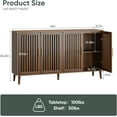thumbnail image 2 of Smart FENDEE 63"W Sideboard Storage Cabinet with Slatted Doors and Adjustable Shelf,Dining Room,Walnut, 2 of 8
