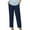 Dark Blue, variant on ibuvkizy Womens Casual Cotton Linen Pants Fall Winter Trousers 2025 Drawstring Elastic Wasit Cropped Leg Pants Solid Wide Leg Lounge Pants Army Green,L