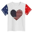 thumbnail image 4 of GERsome Unisex Kids American Flag Short Sleeve T-Shirts 4th of July Crew Neck Pullover Tops, Toddler, Little Kids Boys, Girls, 5-6 Years, 4 of 4
