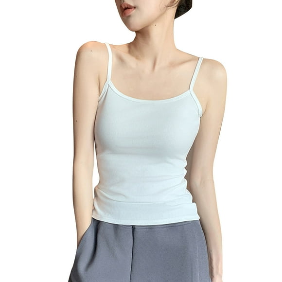 Yuzhih Camisole Tops for Women Spaghetti Strap Sleeveless Shirts 2025 Summer Crop Tank Top Square Neck Yoga Cami