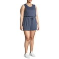 thumbnail image 6 of Como Blu Women's Plus Size Athleisure Sleeveless Romper with Pockets, 6 of 6