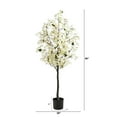thumbnail image 2 of Nearly Natural 5' White Bougainvillea Artificial Tree in Plastic Pot, 2 of 4