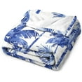 thumbnail image 3 of Indigo Blue Palm Tree Blanket Navy Blue Palm Tree Soft Warm Throw Blankets 30"x40" Flannel Cozy Warm Plush Lightweight Throw Blanket for Couch Bed Sofa Gift Idea, 3 of 6