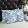 thumbnail image 4 of Blue Paisley Throw Pillow Cover 20 x 36 Inch Decorative Pillow Cover Ethnic Abstract Art Vintage Lumbar Pillowcase Seasonal Rectangle Cushion Case for Couch Sofa Bed Living Room, 4 of 7