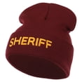 thumbnail image 2 of Sheriff Military Embroidered Long Cuff Beanie - Maroon OSFM, 2 of 5