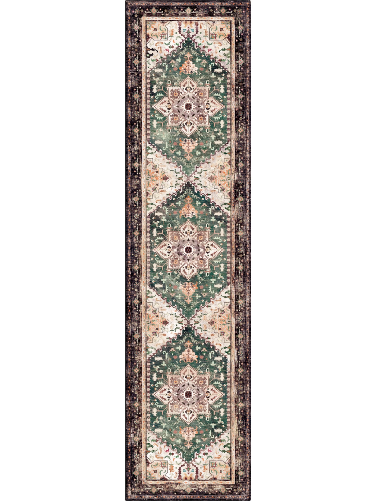2'x8' Runner Rug for Hallway Floor, Yamaziot Washable Rug Carpet with Rubber Backing, Non Slip Rug Runner Vintage Mat for Bedroom, Laundry, Coffee