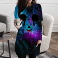 thumbnail image 1 of 2022 Autumn Women's Pocket Top Tee Shirt Elegant Loose Size Long Sleeve Daily Round Neck Disney Mickey Mouse Print Pullover6XL Gao Jinjia LED, 1 of 2
