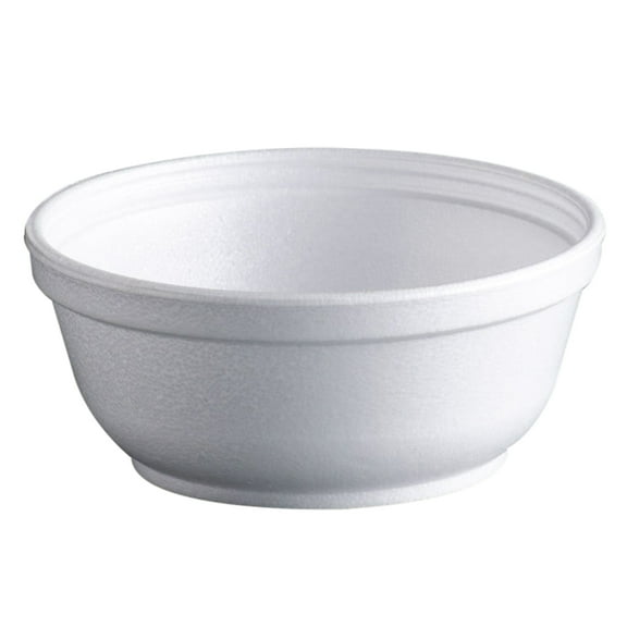 Dart - Foam Bowls, 8 Ounces, White, Round, 8B20, 1,000 Case