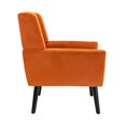 thumbnail image 3 of Velvet Living Room Accent Chairs, Modern Upholstered Armchair, Ergonomics Reading Side Chair with Black Wooden Legs for Bedroom Office Balcony Study, Orange, 3 of 7