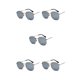 thumbnail image 3 of Qarigey Gafas de sol hexagonales para hombres y mujeres lentes polarizadas de moda montura ligera Unisex PC protección plata blanco silveC4 Type2 NO2, 3 of 6