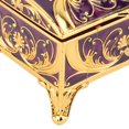 thumbnail image 2 of Riousery Vintage Metal Jewelry Box Women Rectangular Trinket Organizer Gold Purple 3.1in/8cm, 2 of 9