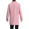 thumbnail image 3 of INSPIRE CHIC Men's Coat Notched Lapel Single Breasted Mid-Weight Long Sleeve Coat L Pink, 3 of 7