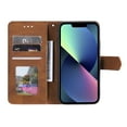 thumbnail image 2 of PU Leather Wallet Case for iPhone 14, Detachable Wrist Hand Strap Magnetic Clasp Flip Folio Cover with Card Slots Cash Holder Kickstand Soft Silicone Shockproof Anti-Scratches Case,Brown, 2 of 8
