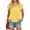 Yellow, variant on UNISHE Yellow Wildflower V Neck Short Sleeve Graphic Tee