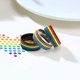 thumbnail image 4 of Heytea Anillo de orgullo arcoíris esmaltado de acero inoxidable de 8 mm para banda de compromiso de boda del orgullo Q lésbico y gay - -, 4 of 5