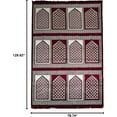 thumbnail image 5 of Modefa Turkish Islamic Prayer Rug - Large Group Praying Carpet - Wide Plush Velvet Mat - Multi Person Muslim Janamaz Sajada for Family - 12 Person (Vined Arch Red/Green), 5 of 8