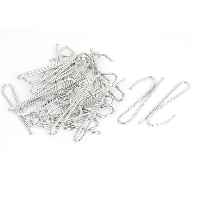 Uxcell 60mm Long Short Hook Shank Single Prong Pleat Curtain Drape Hooks 20 Pcs