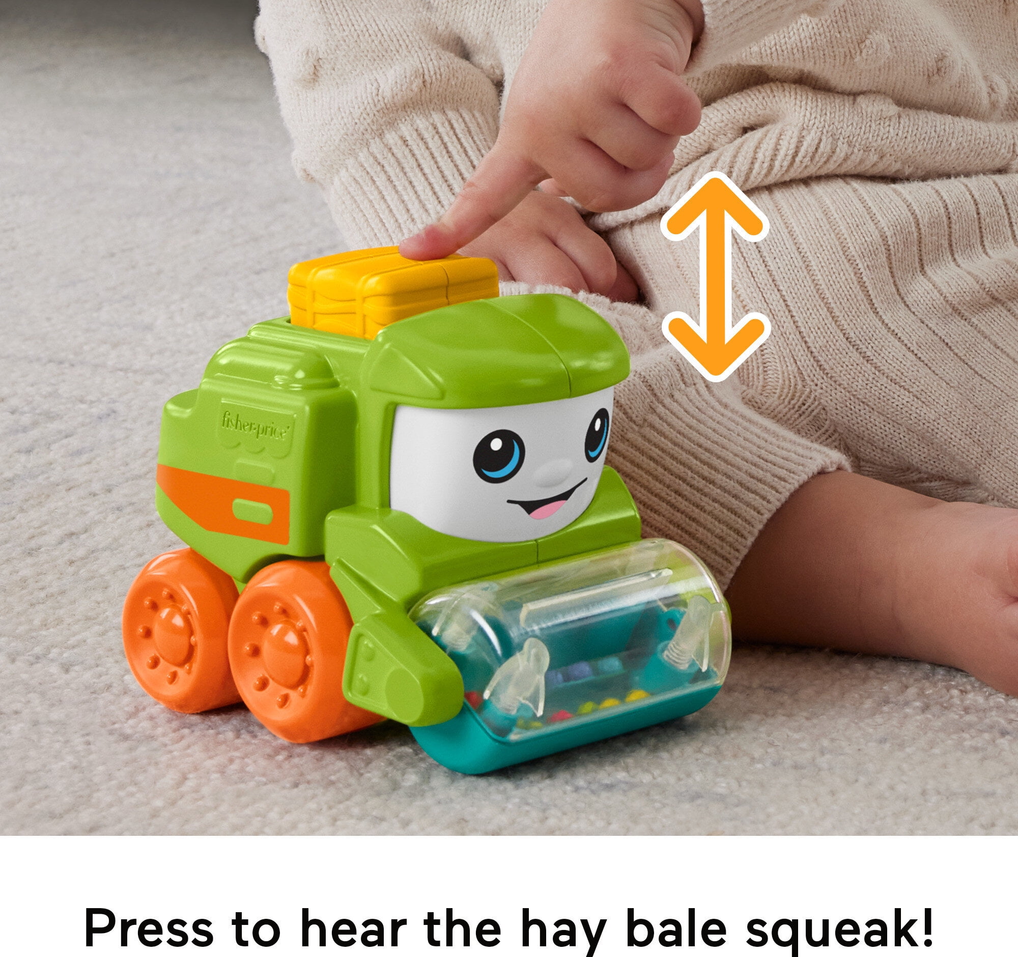 Fisher-Price Rollin’ Tractor Push-Along Toy Vehicle for Infants with Fine Motor Activities