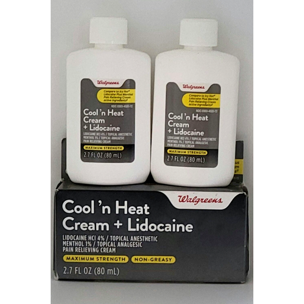Walgreens Cool'n Heat Cream + Lidocaine, 2.7 FL OZ (2Pack)