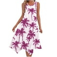 thumbnail image 1 of Una Línea Vestidos de Verano para las Mujeres 2025 Impresión Bolsillos Vestido de Camiseta, Cuello Redondo Vestido de Playa sin Mangas, 1 of 7