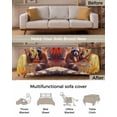 thumbnail image 3 of Fal Forest Raccoon Bird Sofa Covers for 3 Cushion Couch,Washable Sectional & L Shape Couch Covers for Dog/Cat/Kid,Autumn Orange Red Maple Tree Leaves Non Slip Sofa Slipcover Futon Cover 71x150, 3 of 8