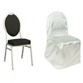 thumbnail image 4 of Efavormart 100 PCSIvory Glossy Satin Banquet Chair Covers, Reusable Elegant Chair Covers, 4 of 9