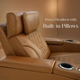 thumbnail image 4 of Seatcraft Luminis LT Zero-Gravity HeatZero Italian Leather Home Theater Seating, Heat & Massage, Power Headrest, Power Recline, Row of 4, Tawny, 4 of 9