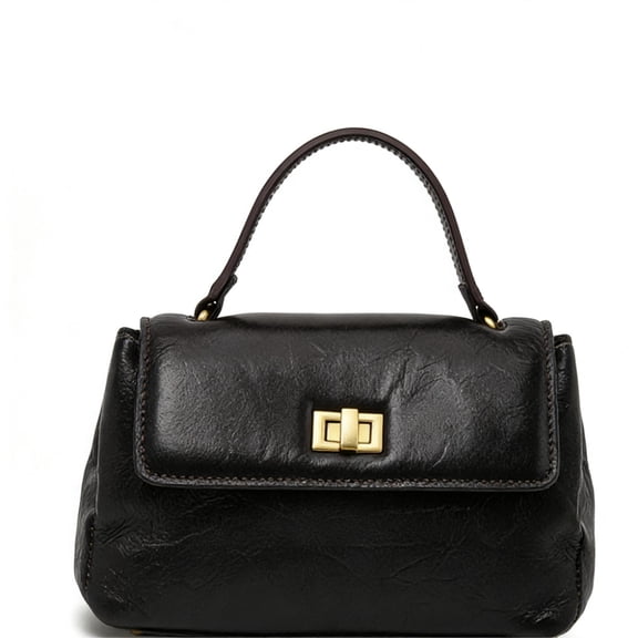 Genuine Leather Women's Soft Mini Flap Shoulder Crossbody Handbag