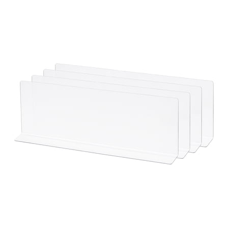 Uxcell L Type Shelf Dividers, Clear Closet Shelf Separator 35 x 4 x 12cm 4pack
