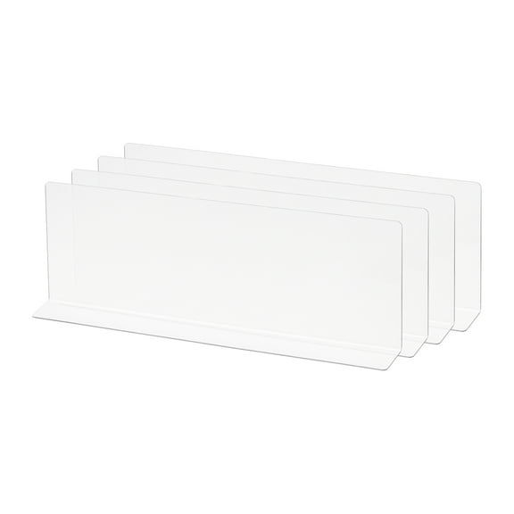 Uxcell L Type Shelf Dividers, Clear Closet Shelf Separator 35 x 4 x 12cm 4pack